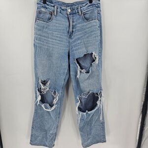 American Eagle Curvy 90s Straight Blue Denim Jeans 10